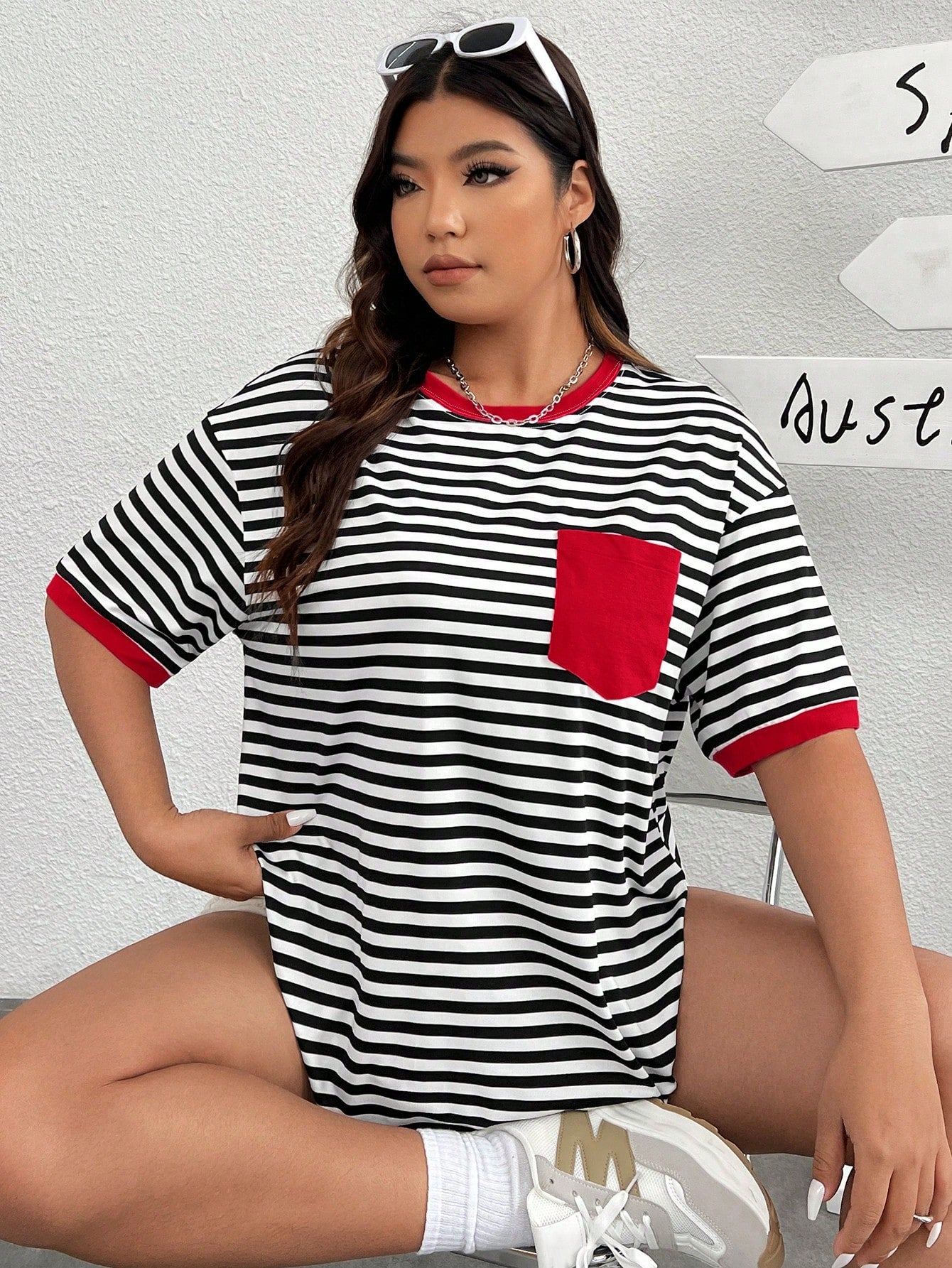 Camiseta Plus Size Listrada