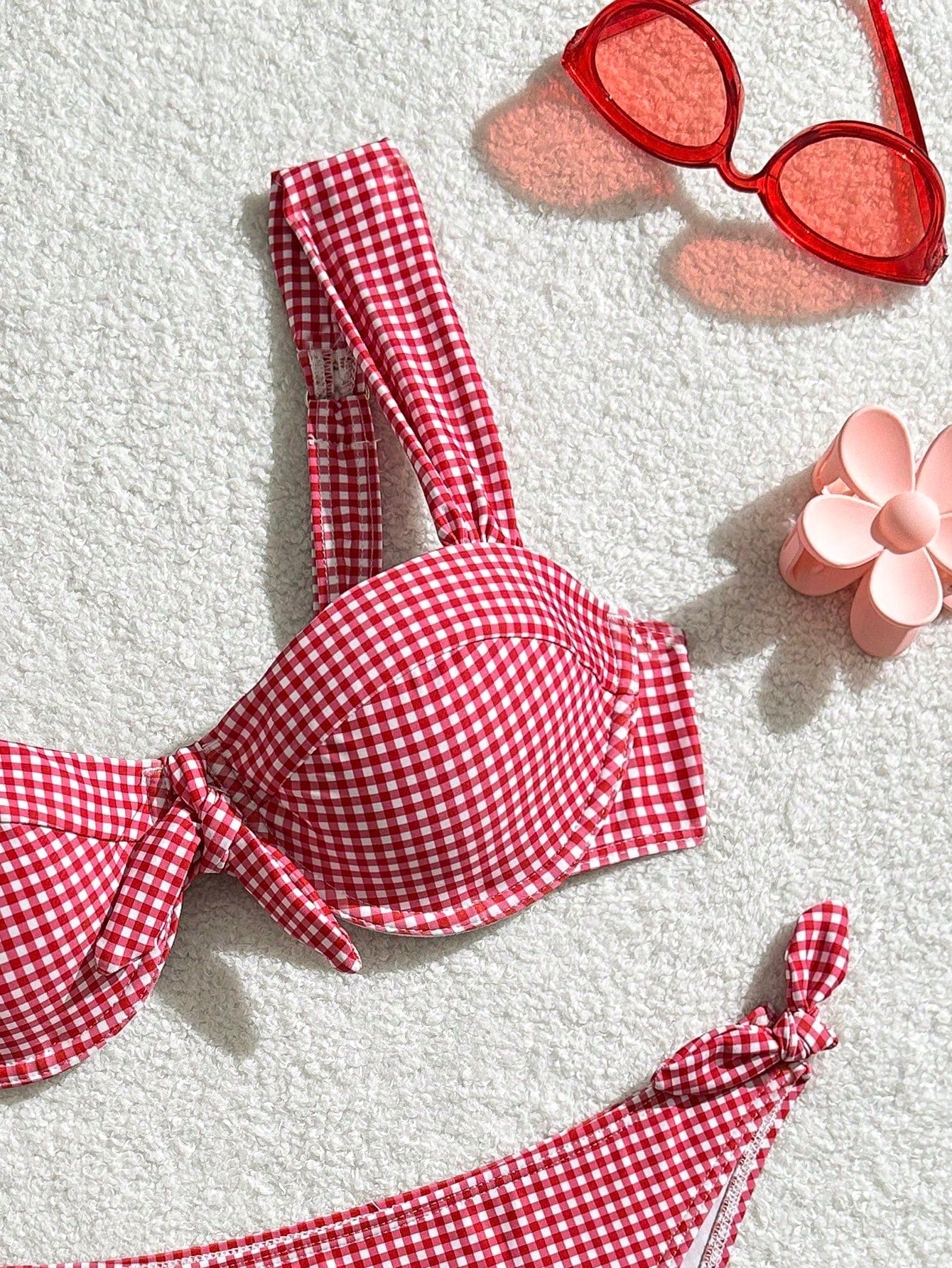 Biquíni Xadrez Feminino com Amarração Frontal