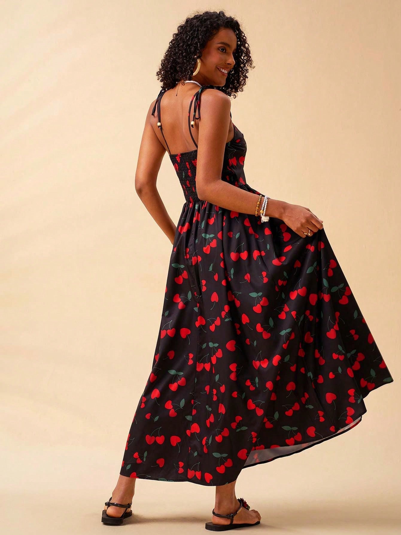 Vestido Vento De Cerejas Longo