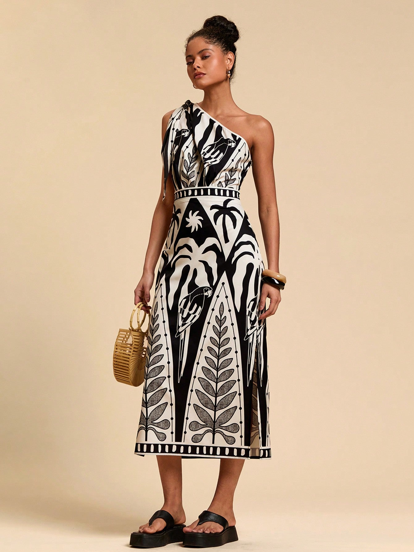 Vestido Oasis Preto e Branco