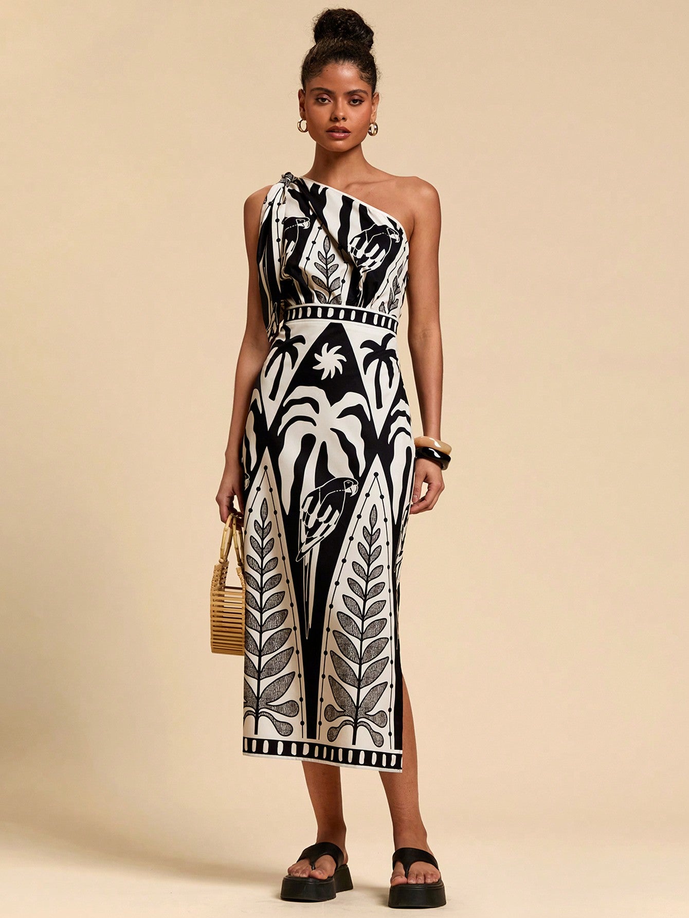 Vestido Oasis Preto e Branco