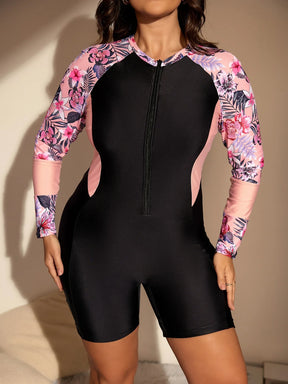 Maiô Plus Size Hidroginástica Raglan