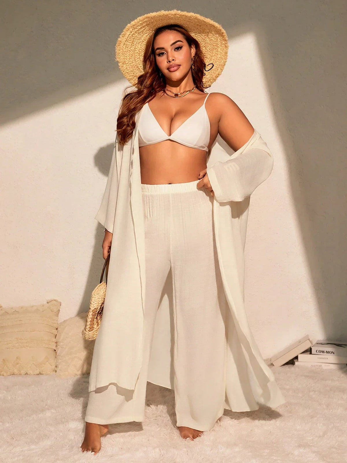 Saída 2 Peças Plus Size Casual