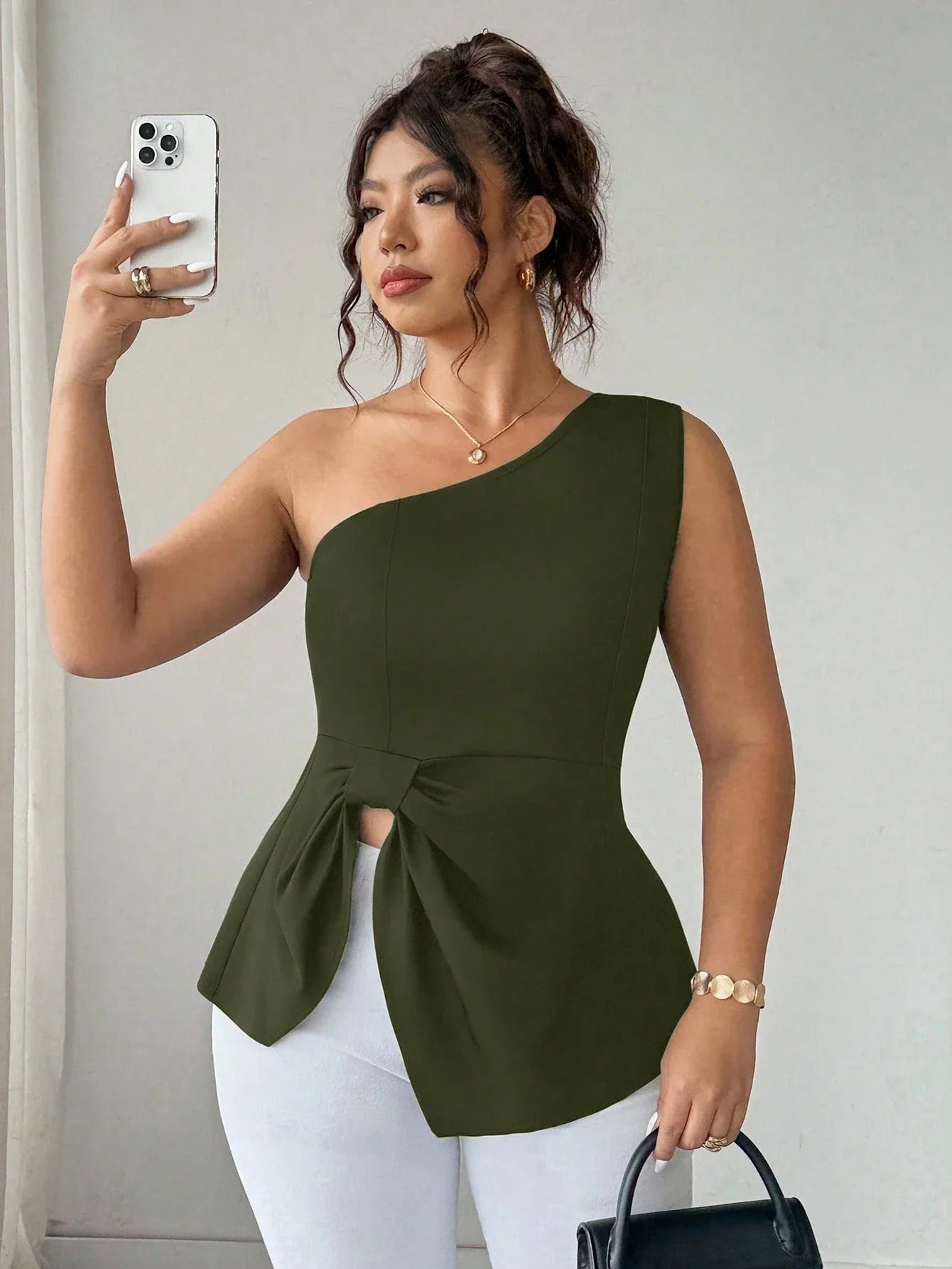 Blusa Um Ombro Plus Size Harper