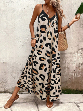 Vestido Longo Casual Animal Print