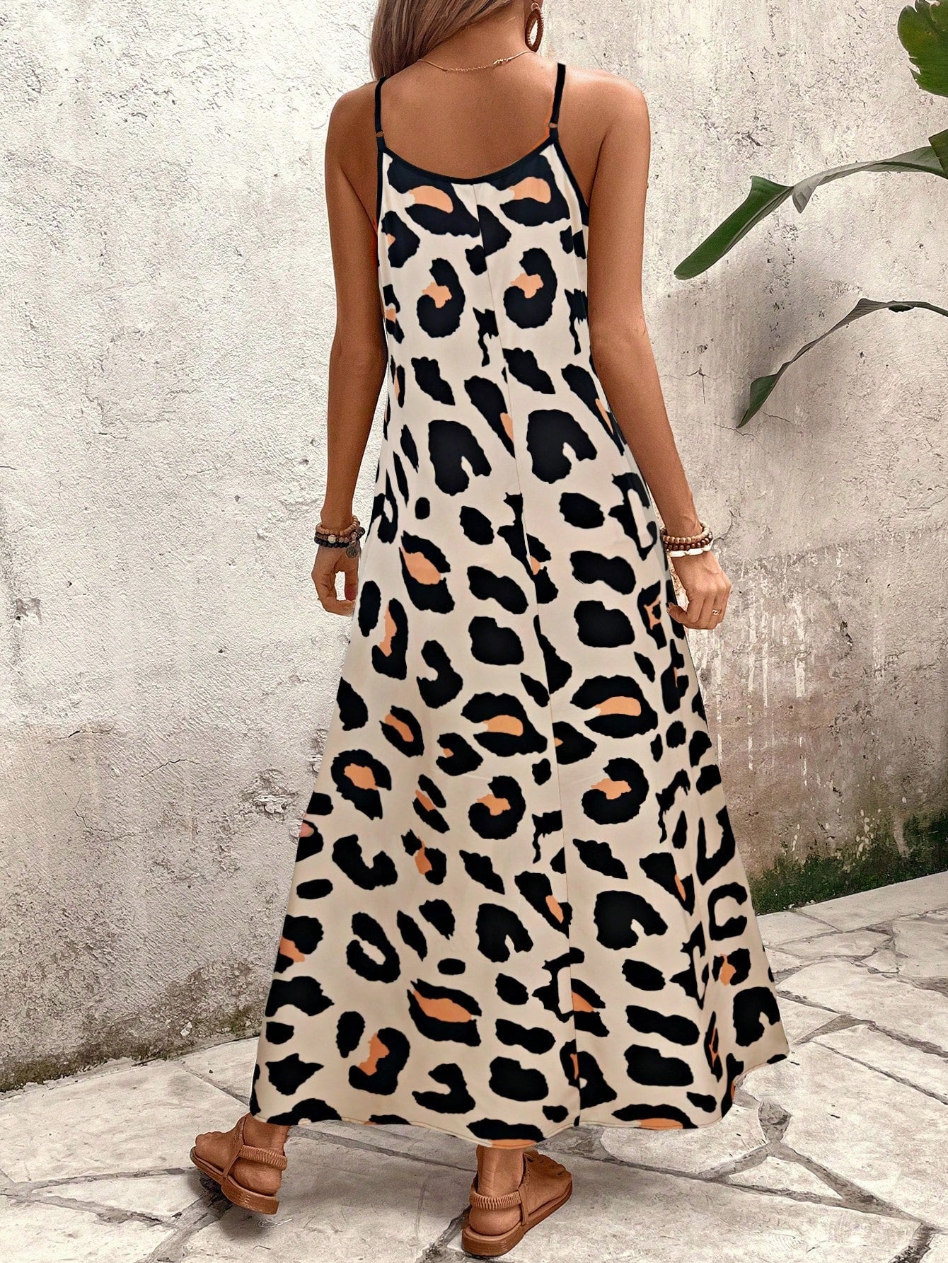 Vestido Longo Casual Animal Print