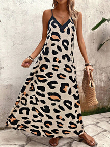 Vestido Longo Casual Animal Print