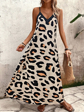 Vestido Longo Casual Animal Print