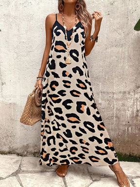 Vestido Longo Casual Animal Print