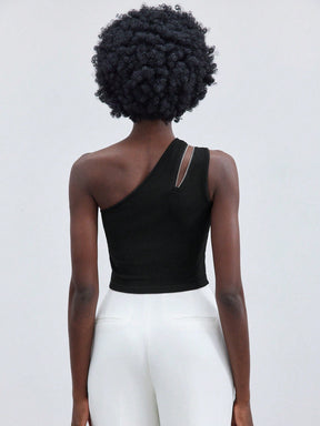 Blusa Manga Única Detalhe Em Zíper