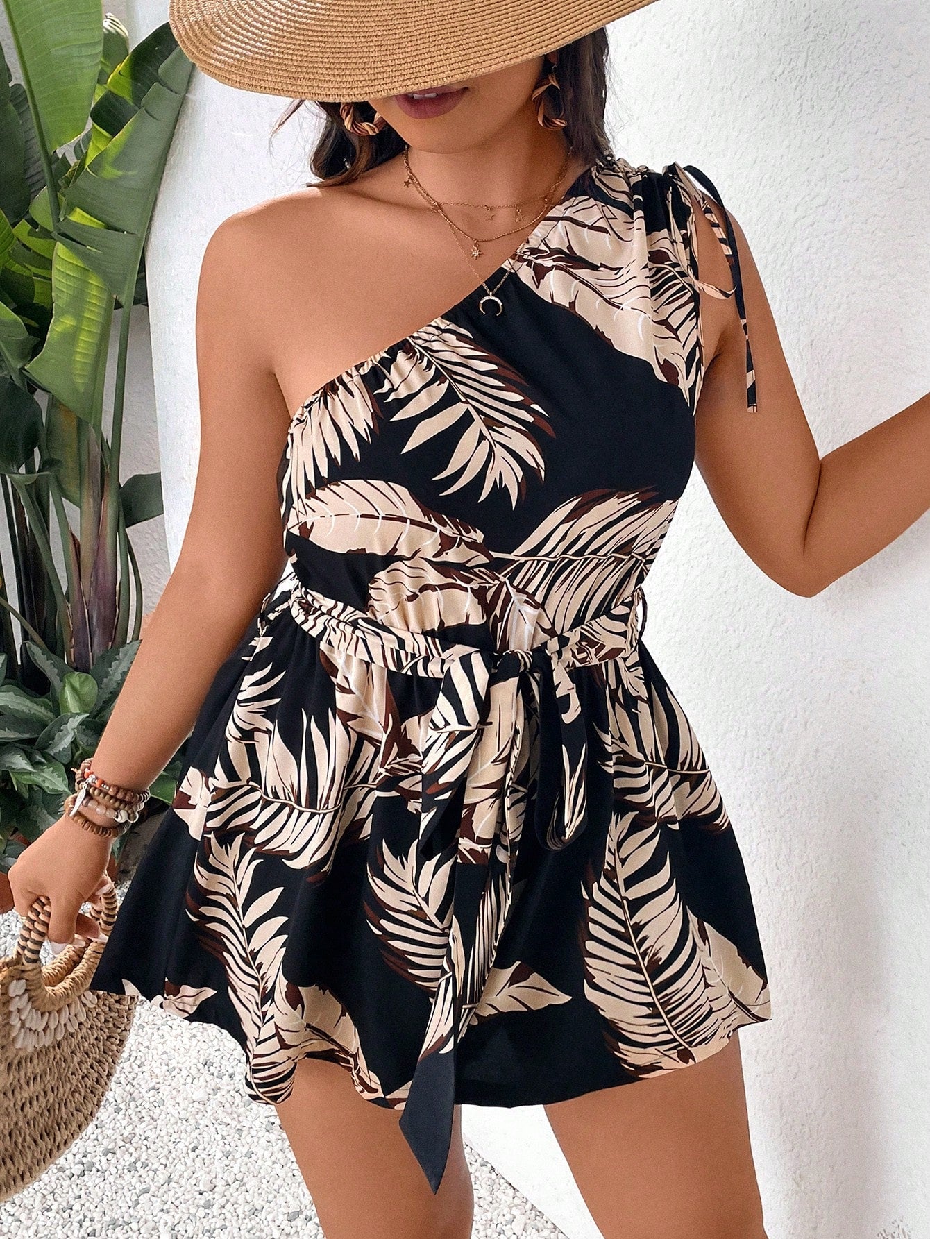 Macaquinho Plus Size Palmeira Chic