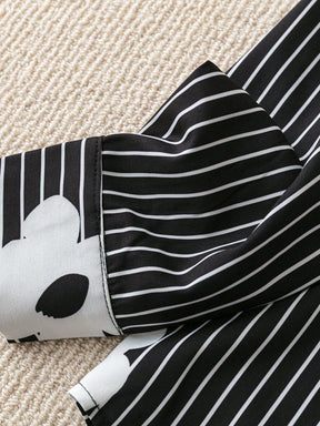 Camisa Listrada Com Flores