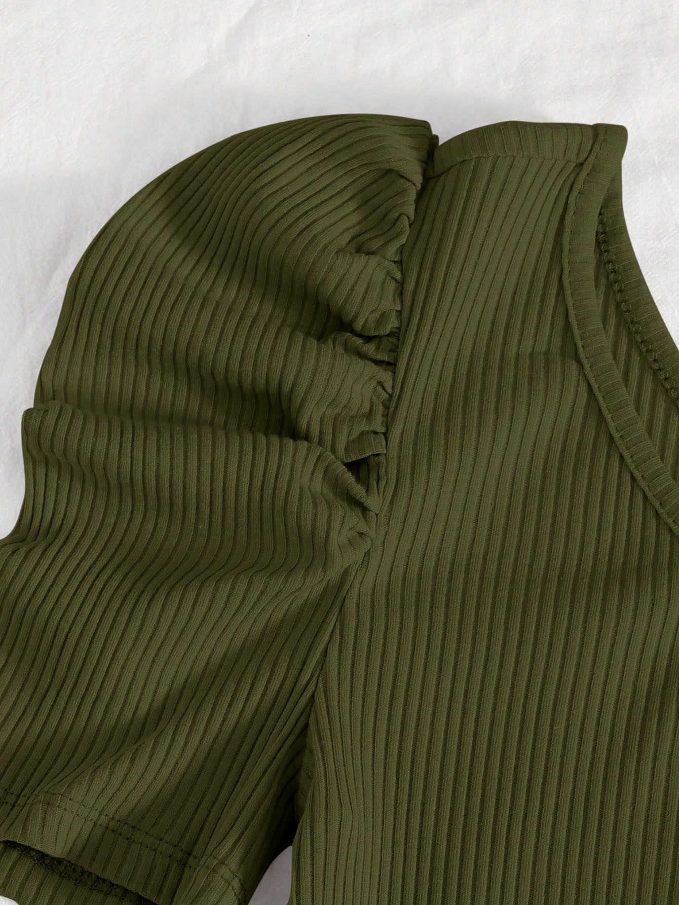 Body Um Ombro com Manga Bufante