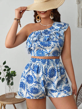 Conjunto Plus Size de Ombro Único