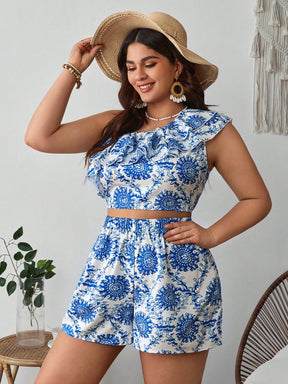 Conjunto Plus Size de Ombro Único