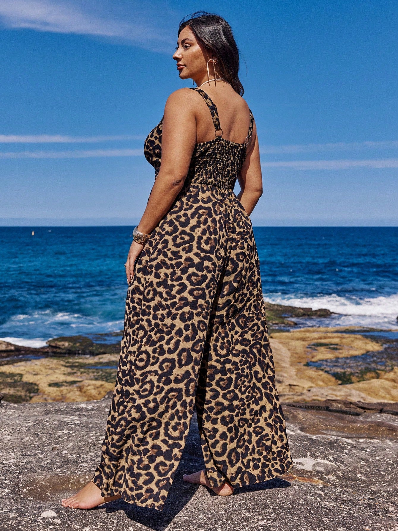Macacão Plus Size Animal Print Gabriela