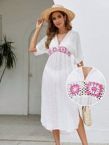 Saída de Praia Crochê com Manga Longa