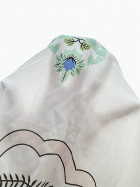 Vestido com Bainha de Renda e Estampa Elegante