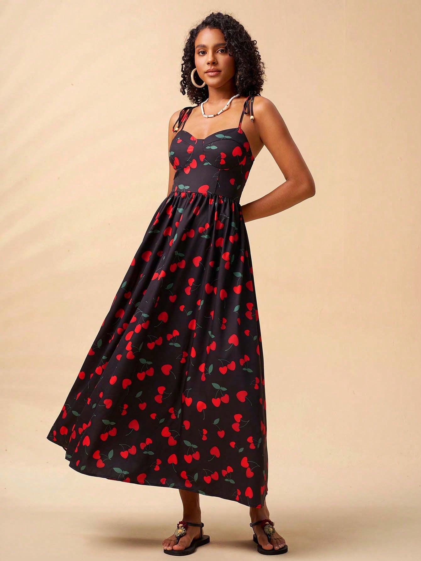 Vestido Vento De Cerejas Longo