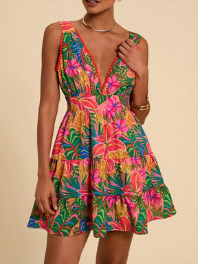 Vestido Decote em V Casual