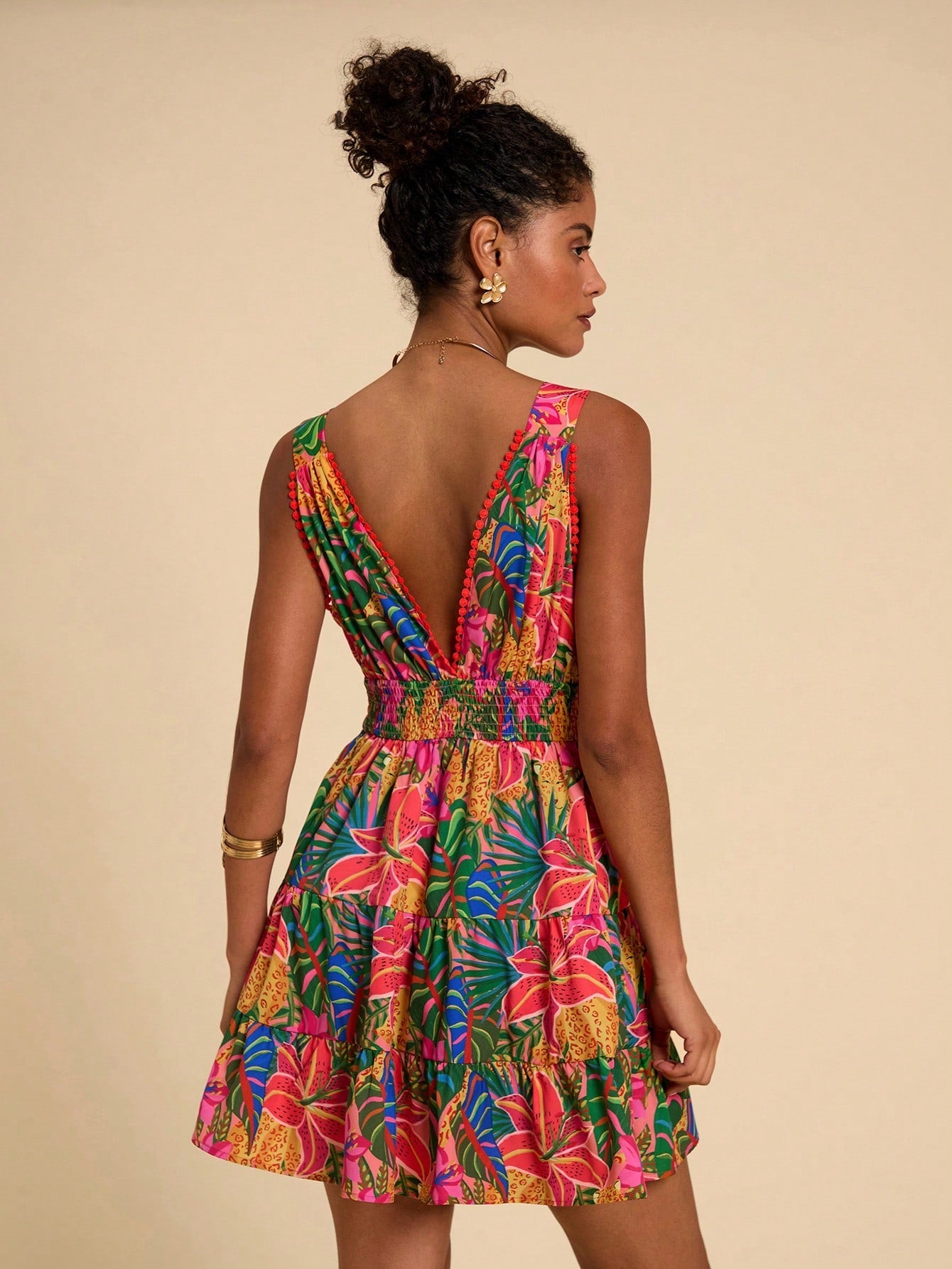 Vestido Decote em V Casual