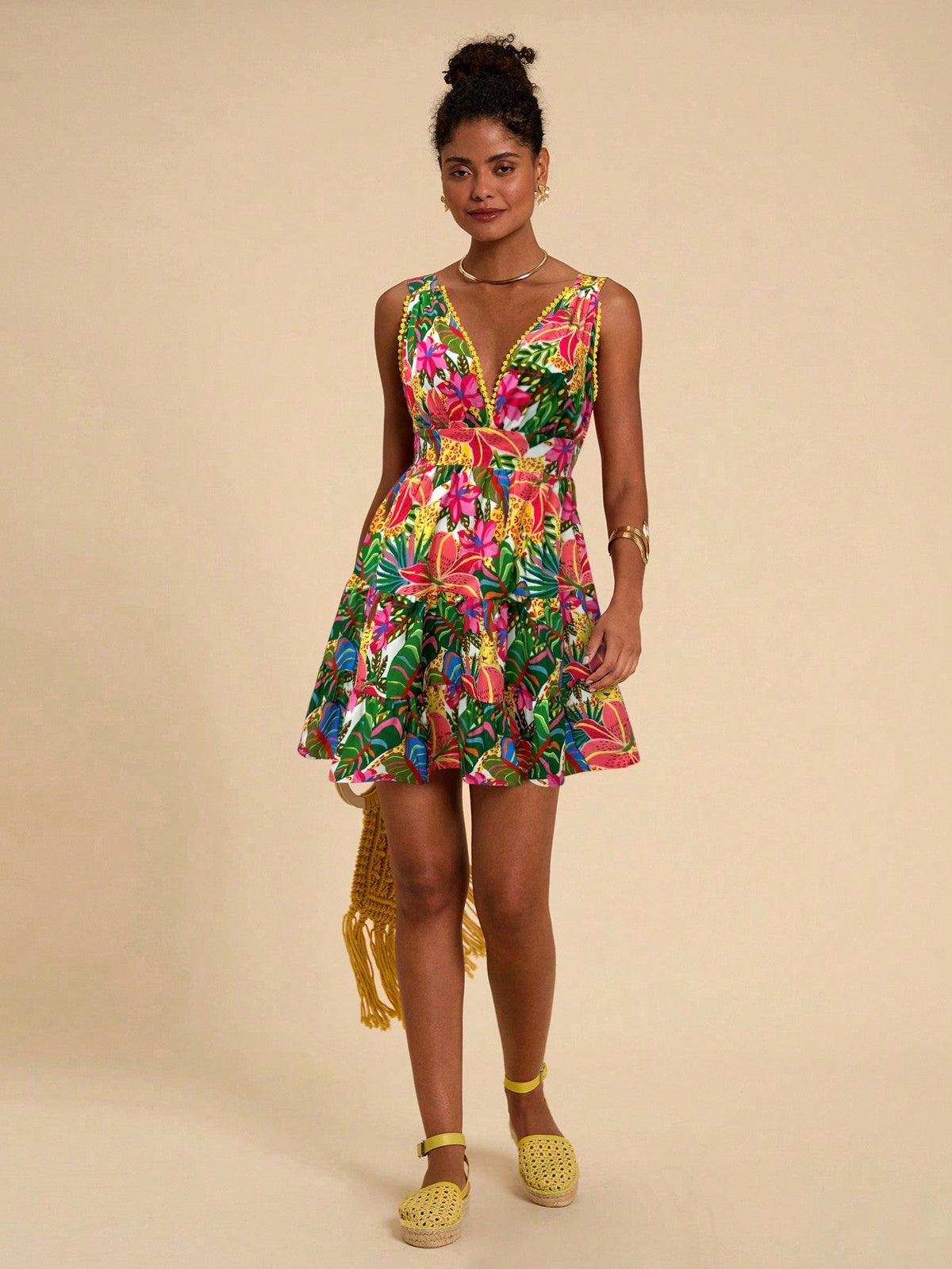 Vestido Decote em V Casual