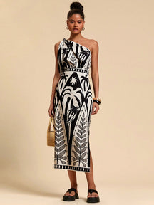 Vestido Oasis Preto e Branco