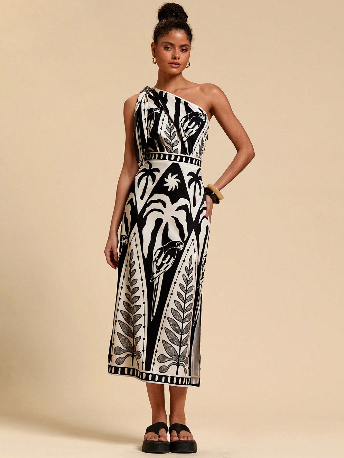 Vestido Oasis Preto e Branco